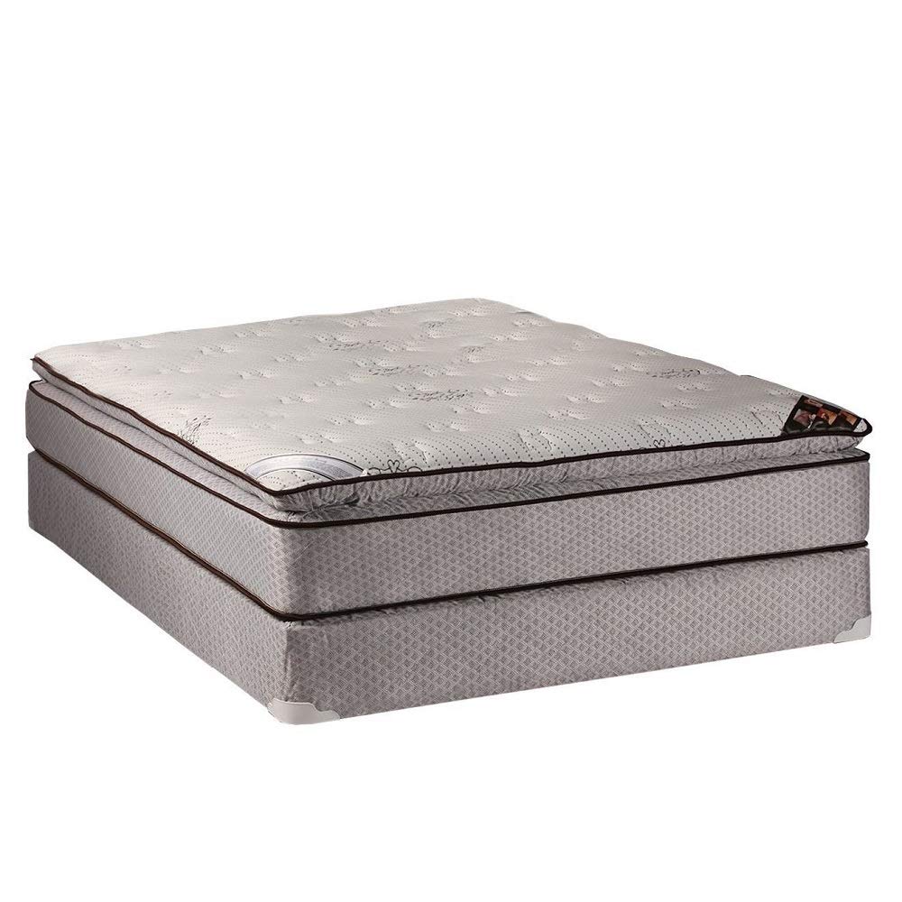 Dream Solutions USA Soft Plush Eurotop Full Size Mattress & Box Spring Set (54x75x12) - Enhanced Cushion Support for Back Pain Relief - Fully Assembled Sleep System - Perfect for Side Sleepers & Couples