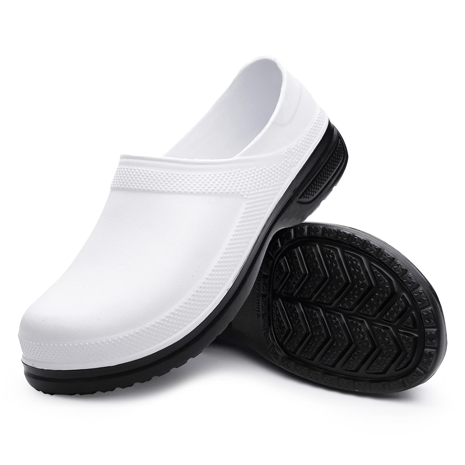 Mnplciea Professional Chef Shoes for Men - Oil Resistant Waterproof Safety Work Shoes with Non-Slip Sole - Ideal for Nurses, Gardeners & Kitchen Staff - Perfect for Indoor & Outdoor Use in Restaurants, Hospitals & Landscaping