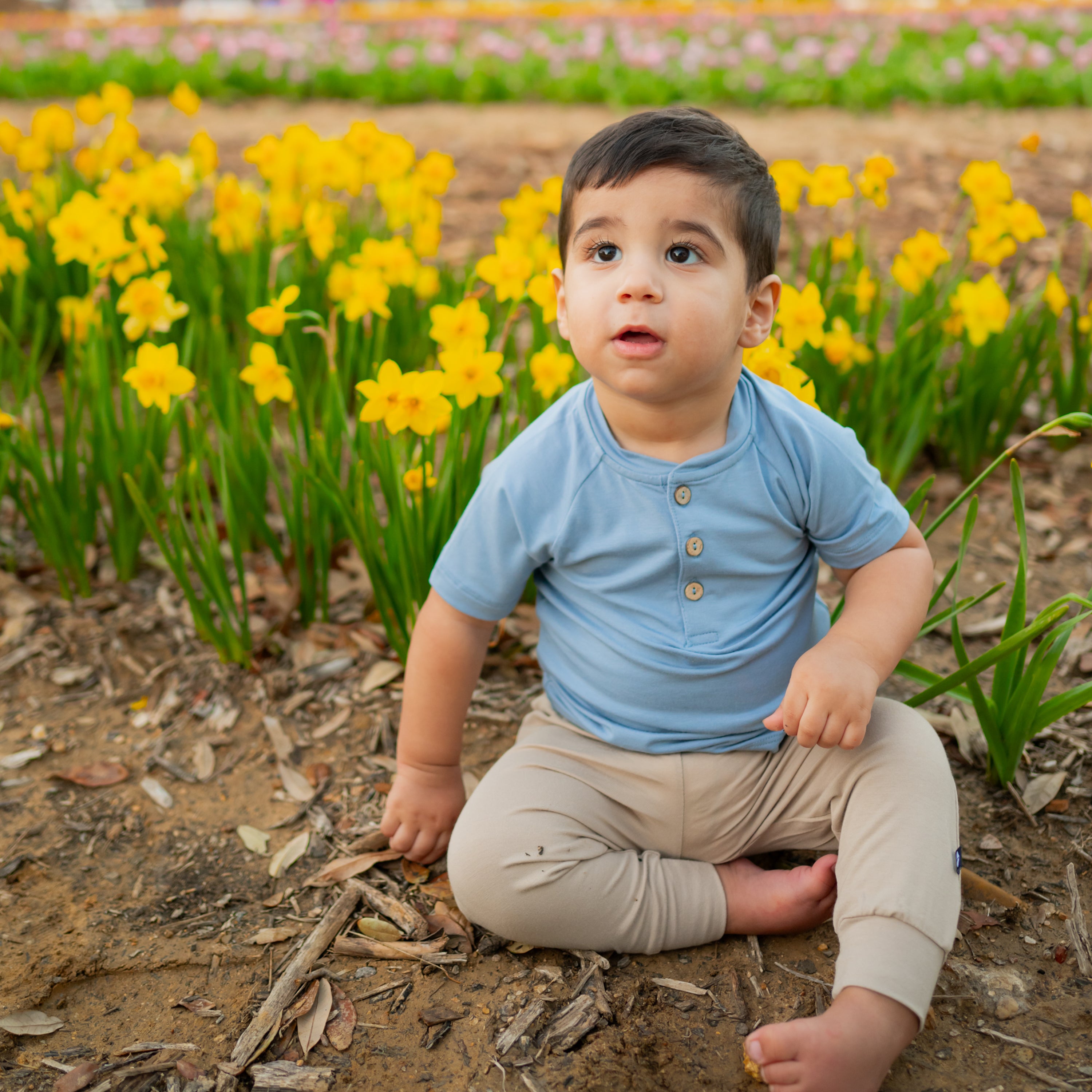 Soft Short Sleeve Henley T-Shirt for Toddlers - Slate Blue | Comfortable Cotton Top for Boys & Girls | Perfect for Playdates, Daycare & Family Outings