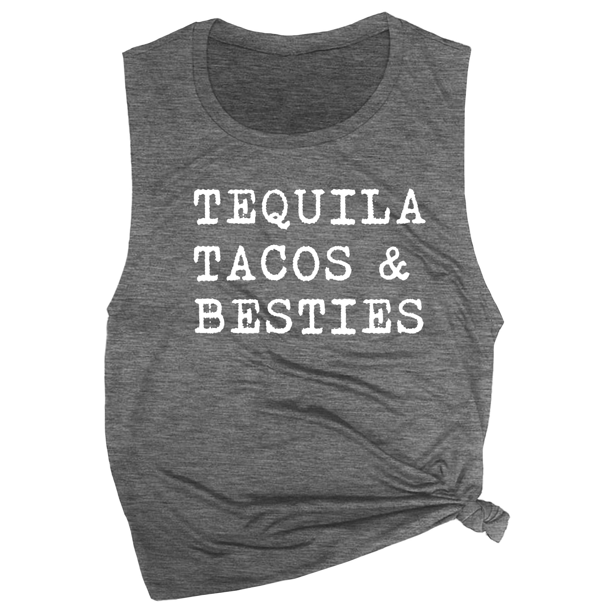 Funny Cinco de Mayo Workout Muscle Tee - Tequila Tacos & Besties Drinking Shirt for Gym & Parties | Mexican Holiday Fitness Apparel