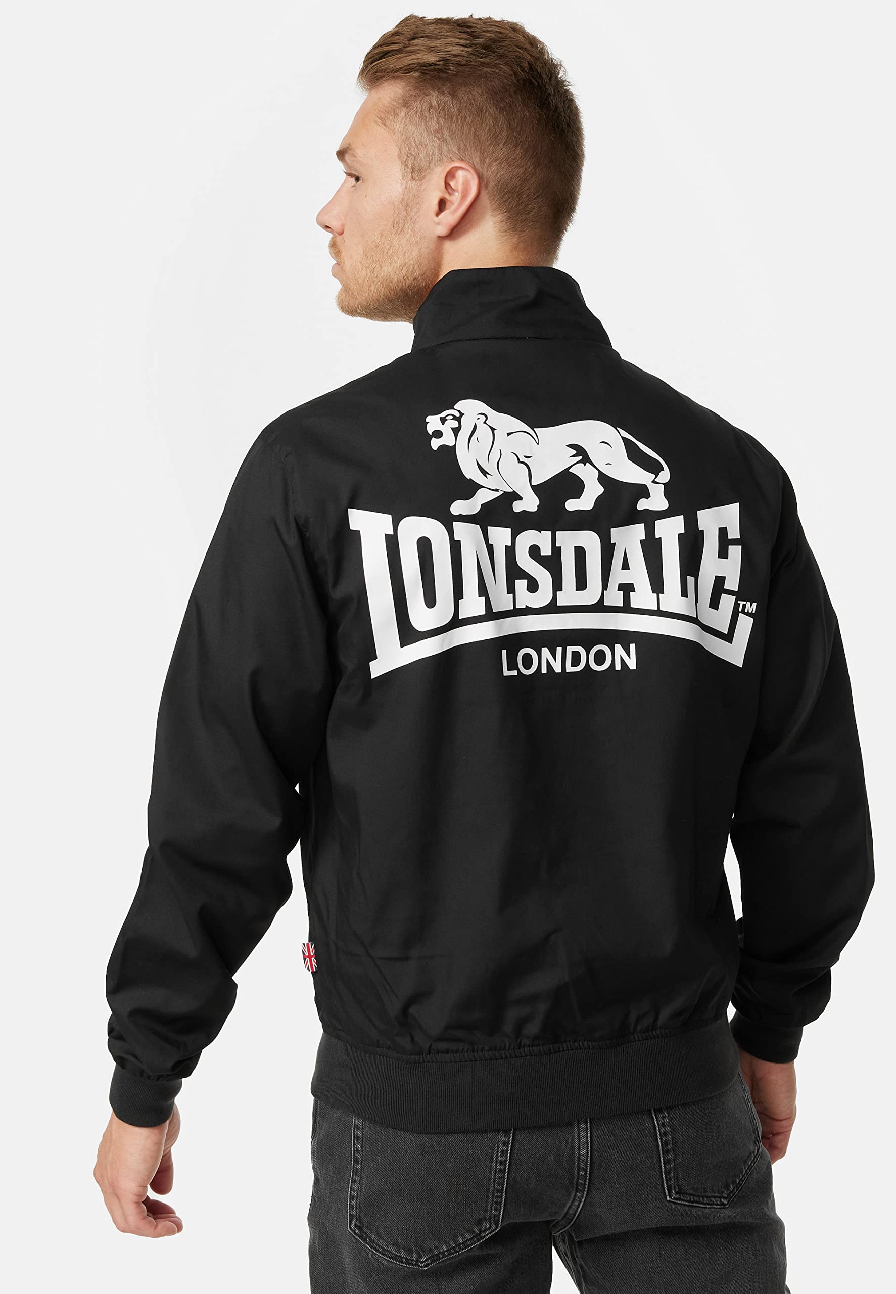 Lonsdale Men's Acton Jacket - Black, Size XL | Water-Resistant Winter Coat for Outdoor Activities & Casual Wear
