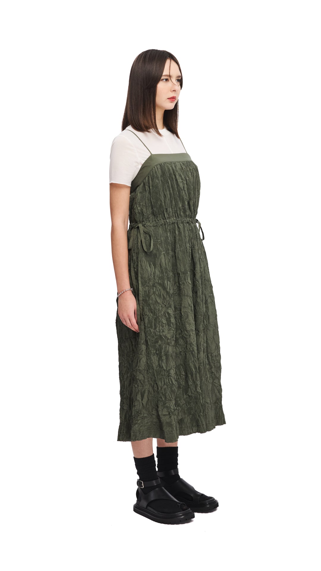 Elegant Crinkle Pleat Dress for Women - Flowy & Comfortable Summer Midi Dress for Casual Outings, Parties & Beach Vacations