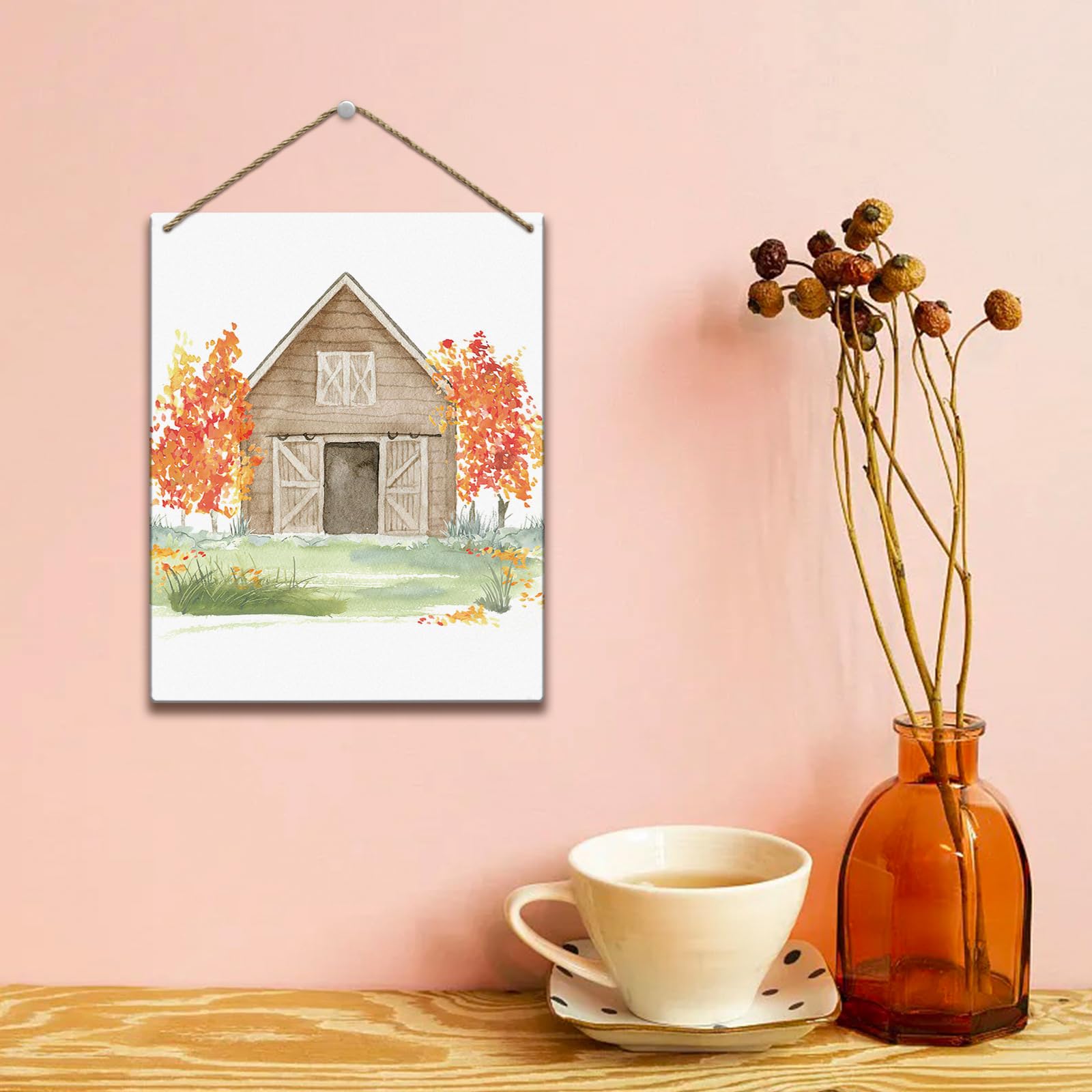 Rustic Maple Leaves Wood Sign - Fall Decor for Home & Farmhouse | Seasonal Wall Art