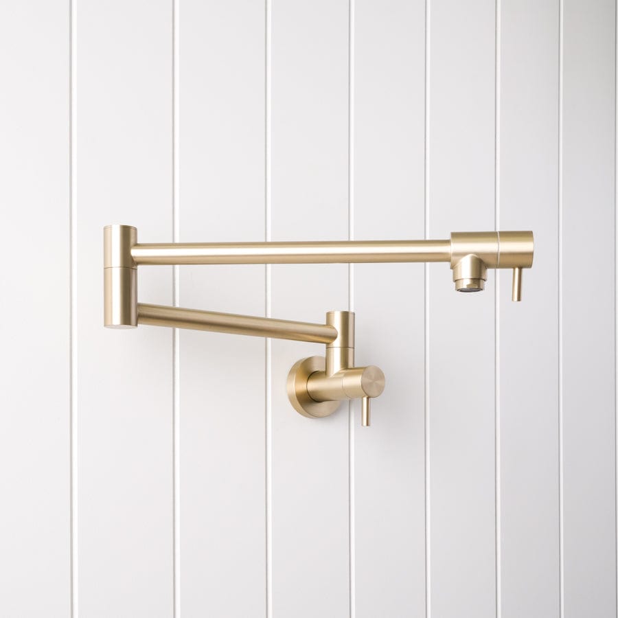 Brushed Nickel Pot Filler Faucet - Warm Water Kitchen Faucet for Stove & Cooking - Perfect for Soup Pots, Pasta, and Large Cooking Vessels