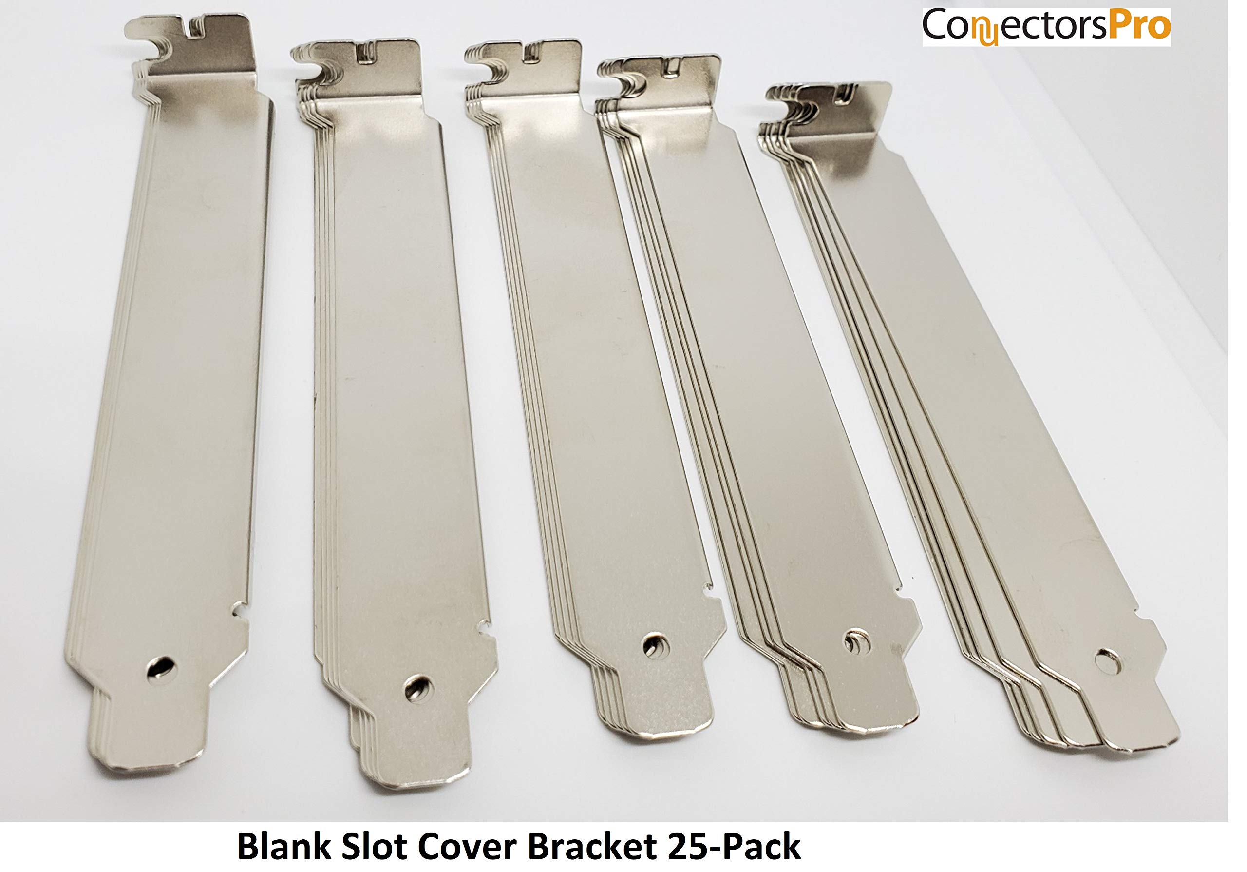 25-Pack Stainless Steel PC Back Slot Covers - Blank PCI Brackets for Computer Cases - Perfect for PC Builds, Server Racks & Electronics Enclosures