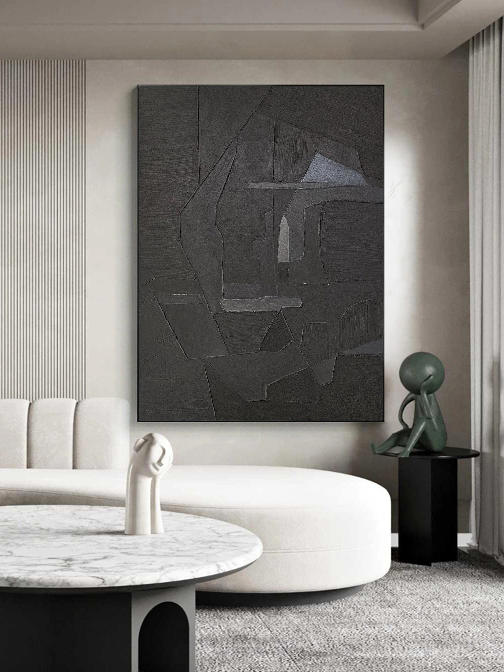 Minimalist Zen Canvas Painting #MZ009 - Modern Abstract Wall Art for Home, Office & Meditation Room Decor