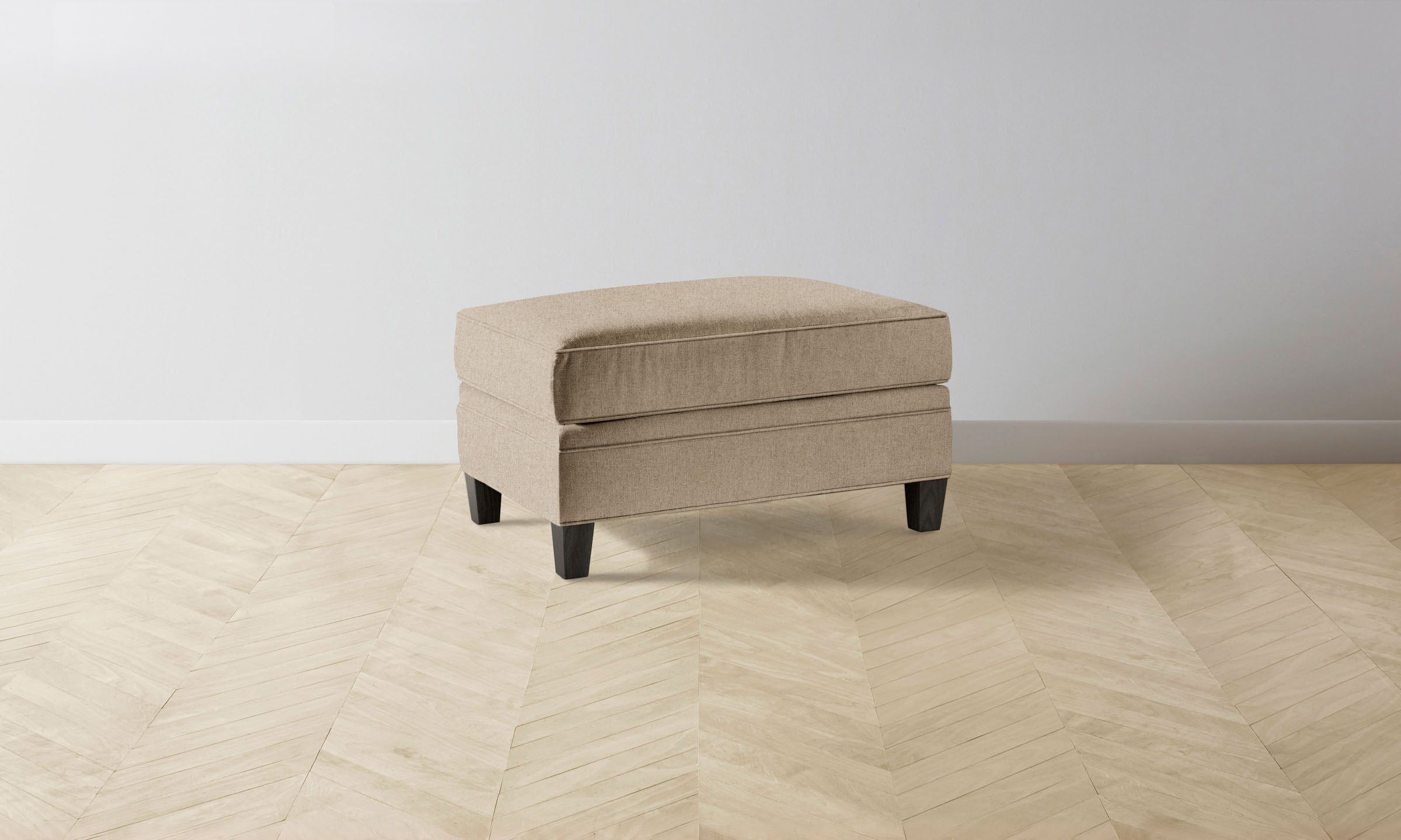 Luxury Italian Brushed Wool Fox Carmine Ottoman - Stylish Footrest & Accent Chair for Living Room, Bedroom, or Office Decor