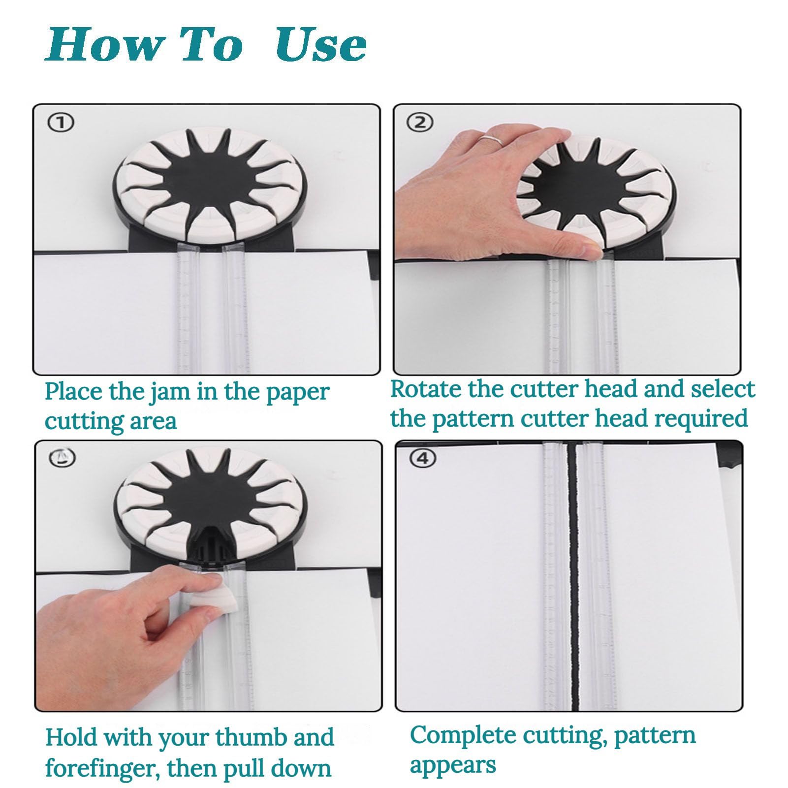 Sunnytastic 12-in-1 Rotary Paper Edge Cutter with Measurements - Multifunctional Craft Scissors for DIY Photo Albums, Greeting Cards, Scrapbooking & Paper Art Projects (Black)