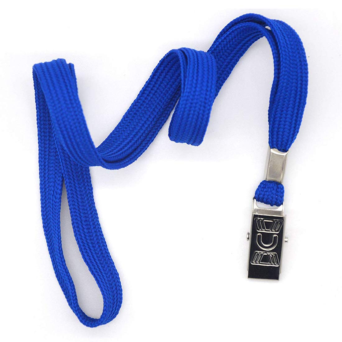Blue Lanyards 100 Pack with Bulldog Clip - for Badges & ID Cards at Work