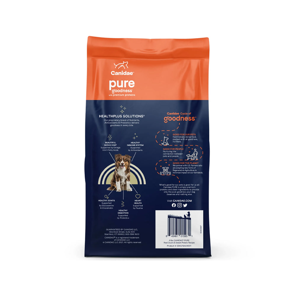 PURE Grain Free Dry Dog Food - Duck & Sweet Potato Recipe - High Protein, Natural Ingredients for Adult Dogs - Perfect for Sensitive Stomachs & Allergies - Ideal for Daily Feeding & Active Lifestyles