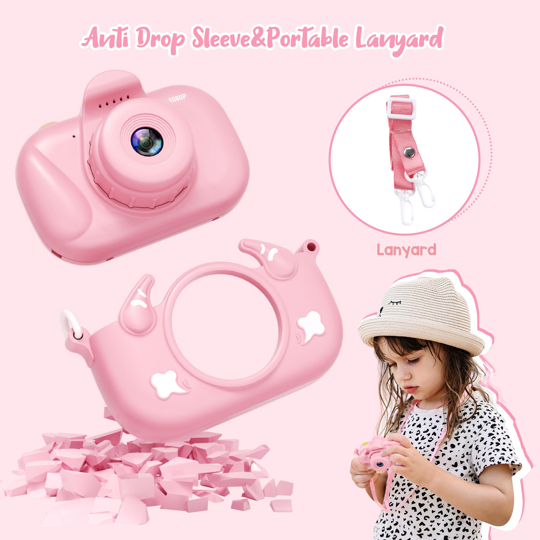 Best Kids Digital Camera Toy for Boys & Girls Ages 3-8 - 1080P HD Dual Lens Camera with 32GB SD Card | Perfect Christmas & Birthday Gift for Toddlers | Outdoor Adventures, Travel & Learning Photography