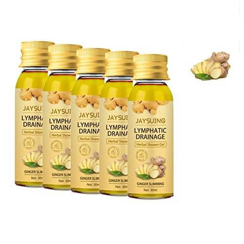 Susimond Ginger Lymphatic Drainage Shower Gel - Herbal Slimming Body Wash for Stress Relief & Better Sleep (5 Pack) | Detox & Relaxation for Spa-Like Shower Experience