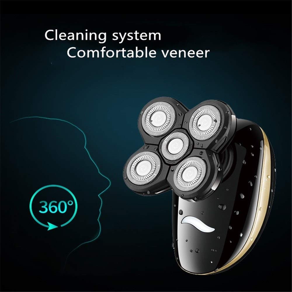 5-in-1 Multifunctional Men's Electric Shaver & Body Groomer - Waterproof Beard Trimmer, Nose Hair Clipper & Facial Cleansing Kit for Travel, Gym & Daily Grooming Routine