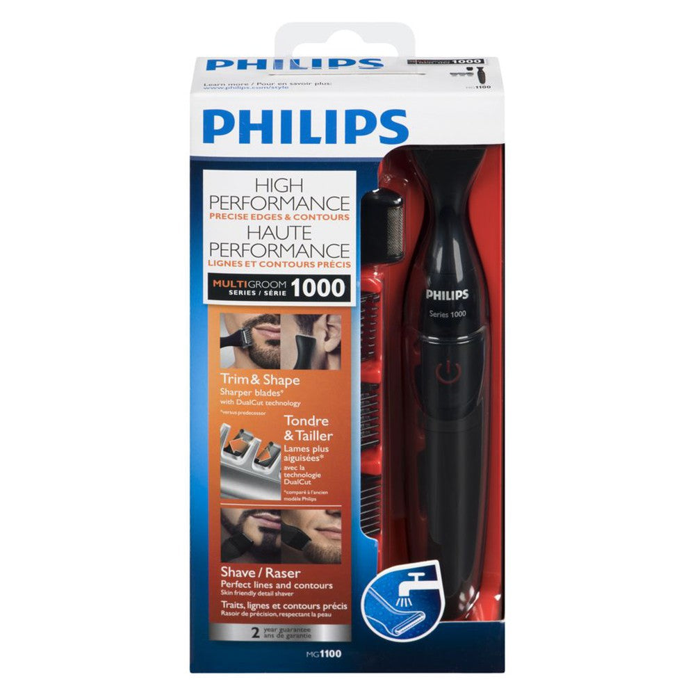 PHILIPS DualCut Precision Trimmer MG1100/16 - Refurbished with Home Essentials Warranty - Perfect for Men's Grooming & Travel