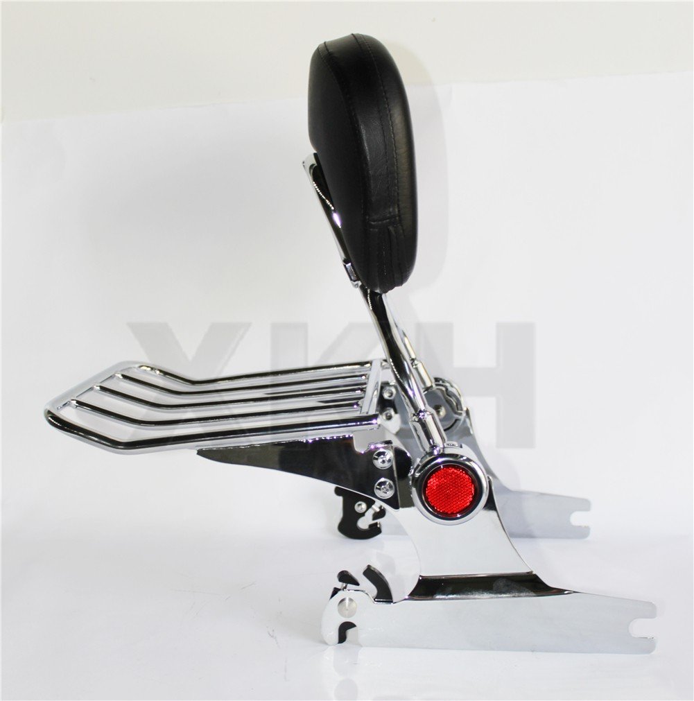 Chrome Sissy Bar Luggage Rack for Harley Davidson Softail Deluxe 2006-2017 - Heavy Duty Backrest & Storage Solution for Motorcycle Touring & Long Rides