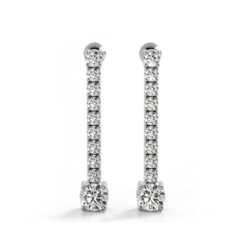 1.35 Carat Round Diamond Dangle Drop Earrings for Women - Elegant Wedding, Party & Evening Wear Jewelry