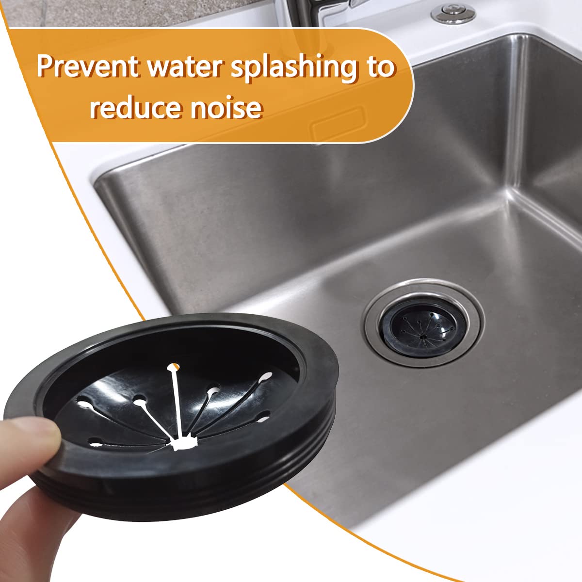 1Pcs Garbage Disposal Splash Guard Collar Sink Baffle - 3-1/8 Inch Diameter Food Waste Disposer Accessory Compatible with Whirlaway, Waste King, Sinkmaster & GE Models - Prevent Splashes & Keep Sink Clean for Kitchen Safety