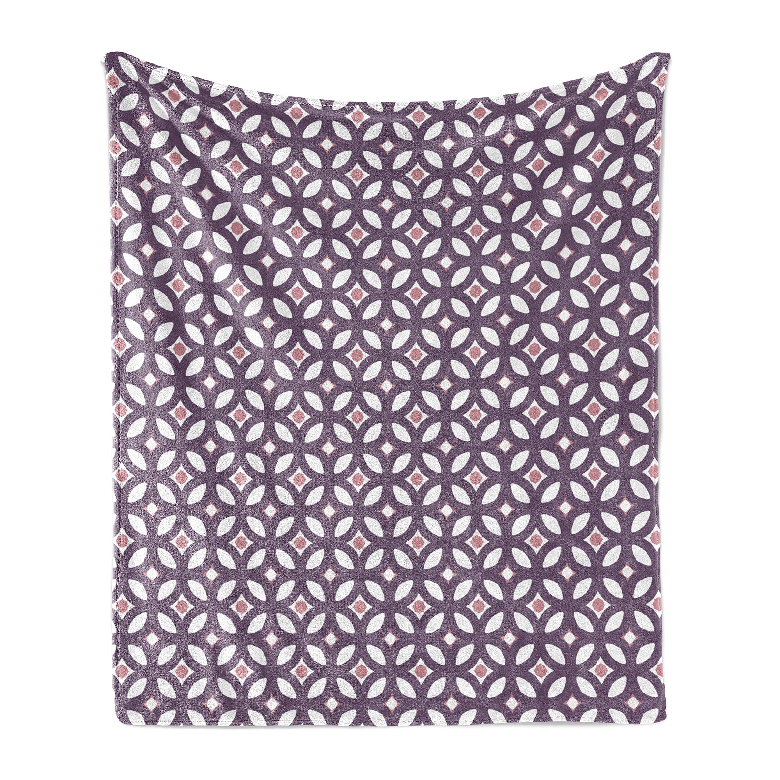 Ambesonne Abstract Floral Throw Blanket - Soft Fleece Accent Blanket for Couch, Sofa & Bed - 50