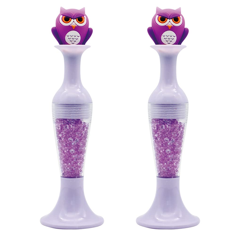 AJUBENCE 2PCS Diamond Painting Pens - Ergonomic 5D Drill Pens with Flower Pot Tips for DIY Diamond Art Kits | Perfect for Home Crafts, Gift Making & Stress Relief (Purple Owl Design w/ Diamond Drills)