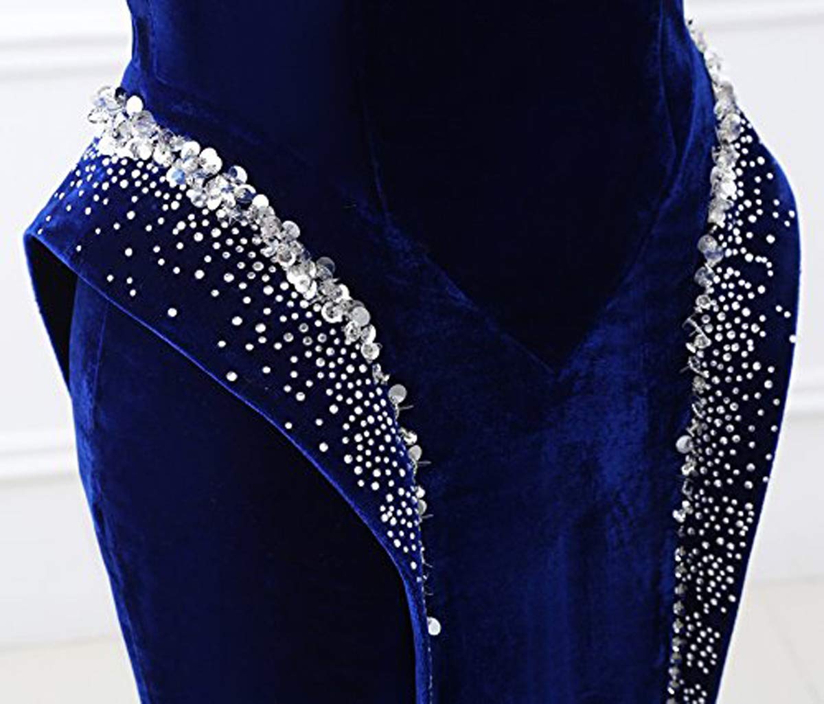 Elegant Women's Rhinestone Mermaid Evening Dress with Beaded Details - Formal Party Gown for Prom, Wedding Guest, Black Tie Events & Special Occasions