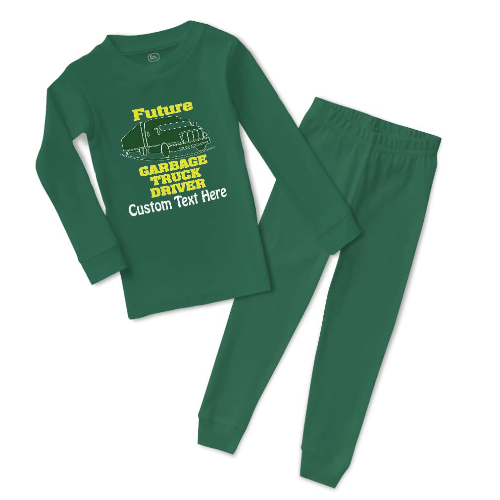 Custom Cotton Toddler Pajamas for Boys & Girls - Future Garbage Truck Driver Print - Snug Fit Sleepwear for Kids - Perfect for Bedtime, Playtime & Family Photos