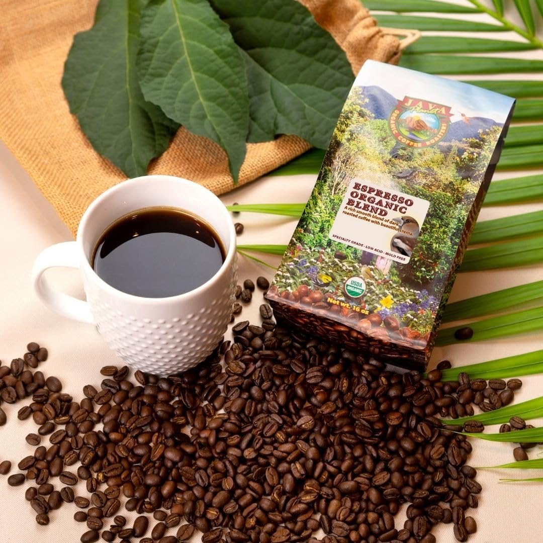 Organic Espresso Blend Coffee Beans - Smooth Full Flavor, Low Acid, Whole Bean, 5LB Bag by Java Planet - Perfect for Home Brewing & Cafes