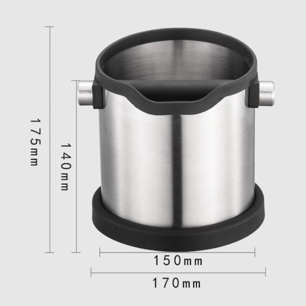 Hemoton Silicone Espresso Dump Bin - Coffee Knock Holder & Grind Waste Container - Barista-Grade Stainless Steel Coffee Tamper Waste Bin for Home & Professional Use - Perfect for Espresso Machines & Coffee Stations