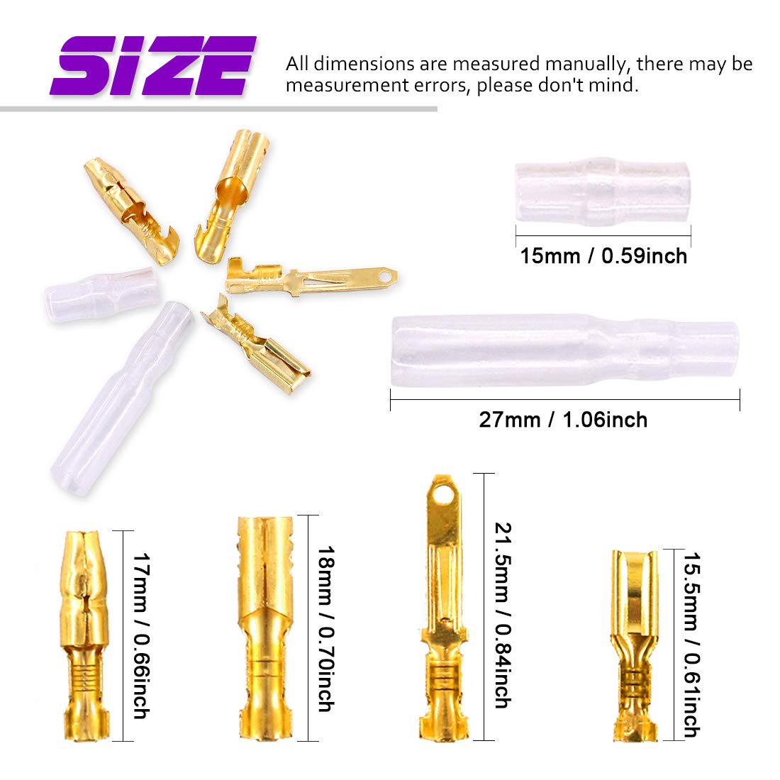 Swpeet 700Pcs & 580Pcs 2.8MM Automotive Electrical Wire Connectors Kit - Car, Truck, Motorcycle Wiring Repair & Electrical Projects