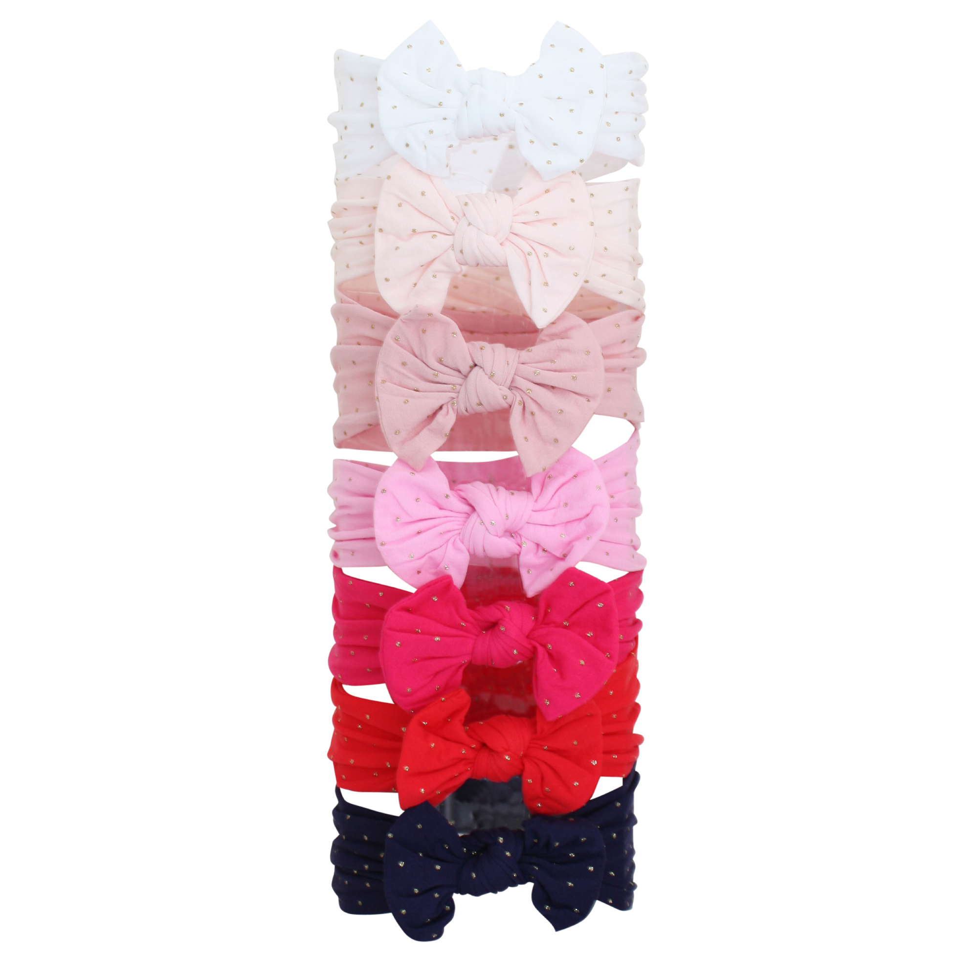 Glitter Dot Nylon Headband for Women - Assorted Pink Shades Hair Accessories for Girls, Teens, Parties, Weddings & Everyday Wear
