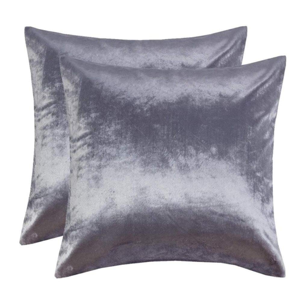 SDCVRE 2 Pack White Decorative Cushion Covers 45x45cm - Modern Sofa Bed Throw Pillow Cases in Silver Green & Silver Grey for Living Room, Bedroom, Dorm Decor