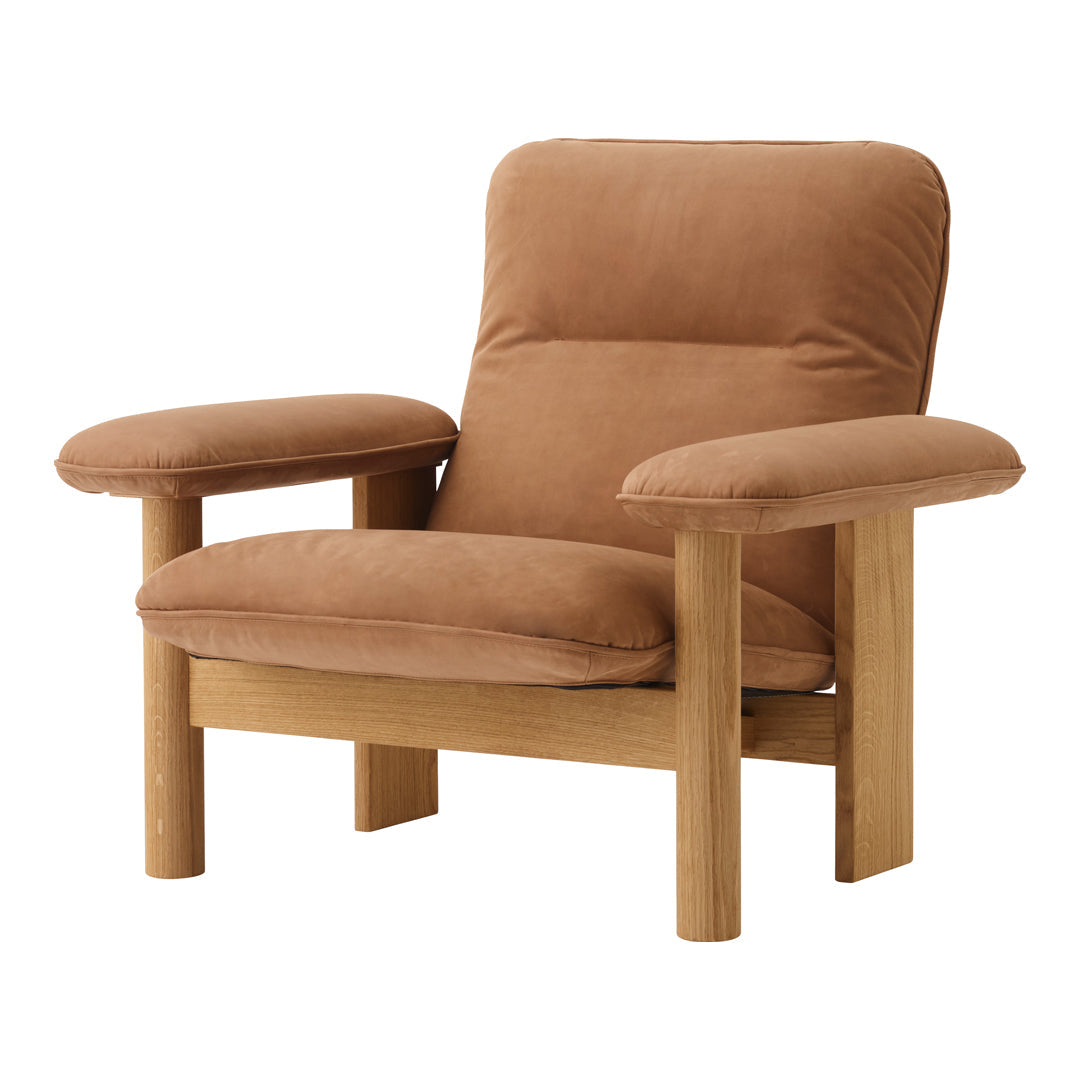 Brasilia Lounge Chair - Mid-Century Modern Accent Chair for Living Room, Bedroom & Office - Comfortable Upholstered Armchair with Wooden Legs