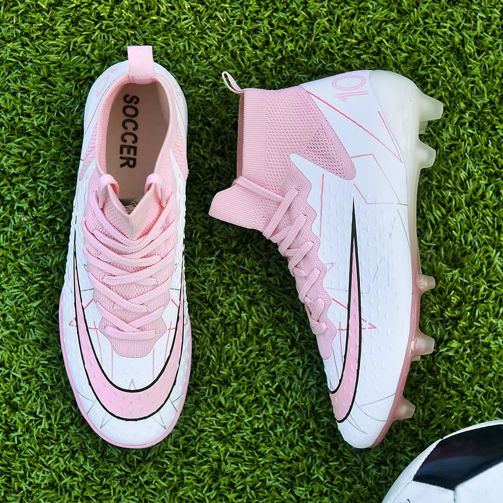 Breathable Women's & Men's High-Top Futsal Cleats - Lightweight AG Soccer Shoes for Outdoor Training & Football Matches - Perfect for Artificial Turf, Indoor Courts & Competitive Play