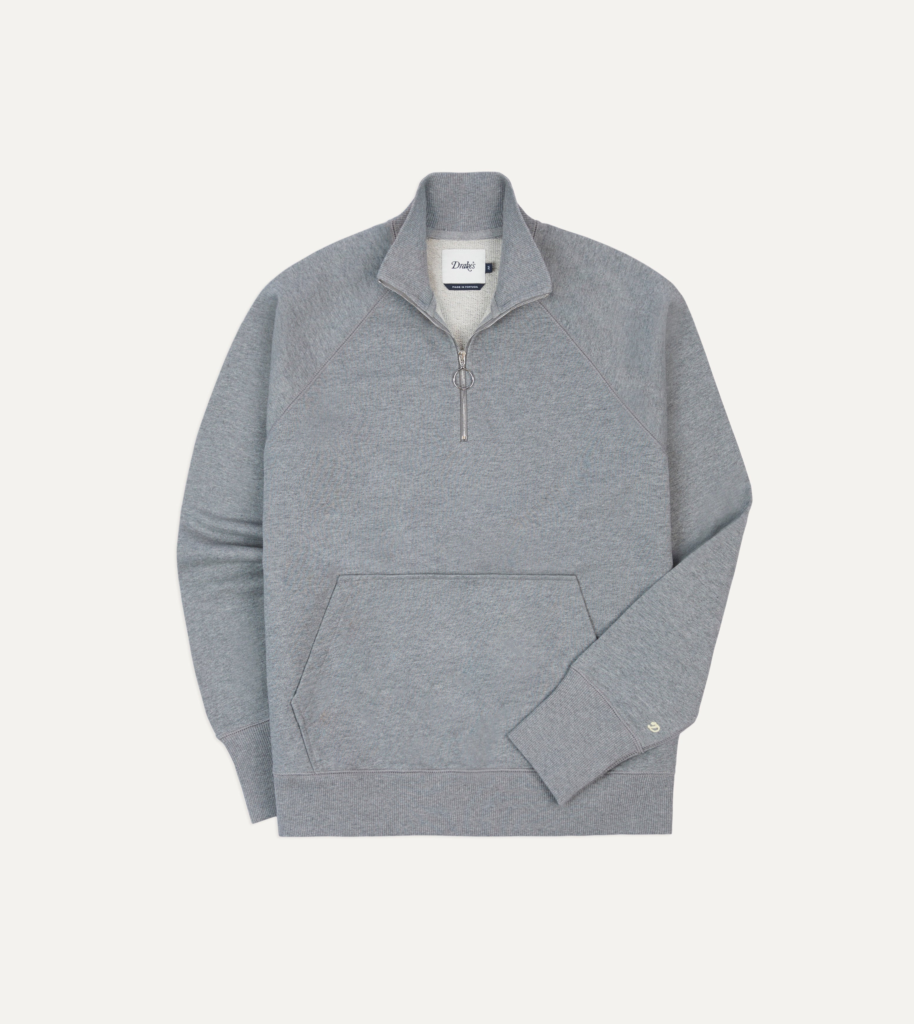 Men's Grey Cotton Quarter Zip Pullover Sweatshirt - Soft & Comfortable Casual Wear for Outdoor Activities & Layering