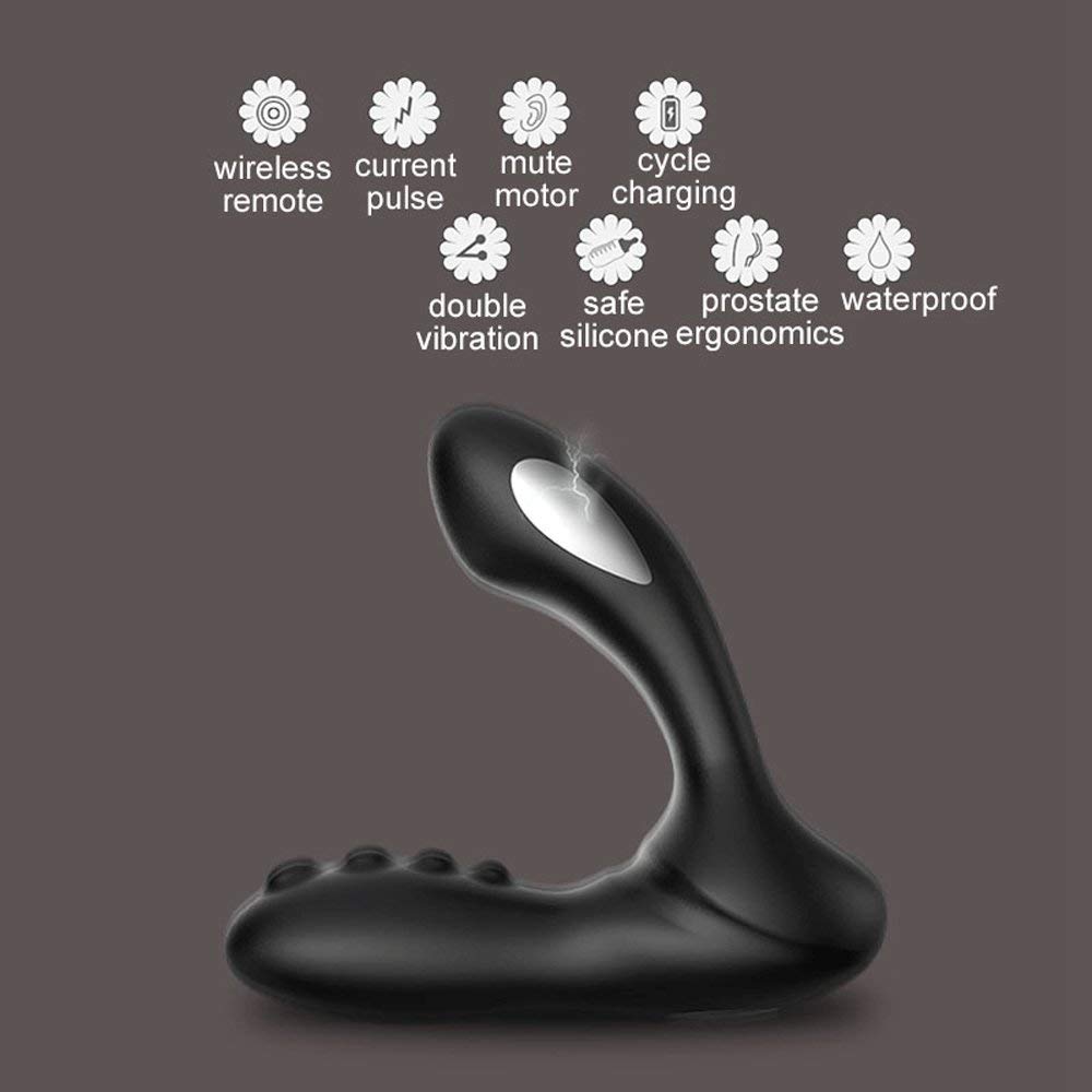 Electric Shock Anal Vibrator Plug with Remote Control - 10 Vibration & Stimulation Modes for Prostate Massage - SM & BDSM Sex Toy for Men, Women & Couples - USB Rechargeable - Perfect for Solo Play & Couples Bonding