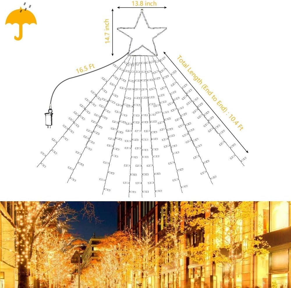 320 LED Christmas Star String Lights with 13