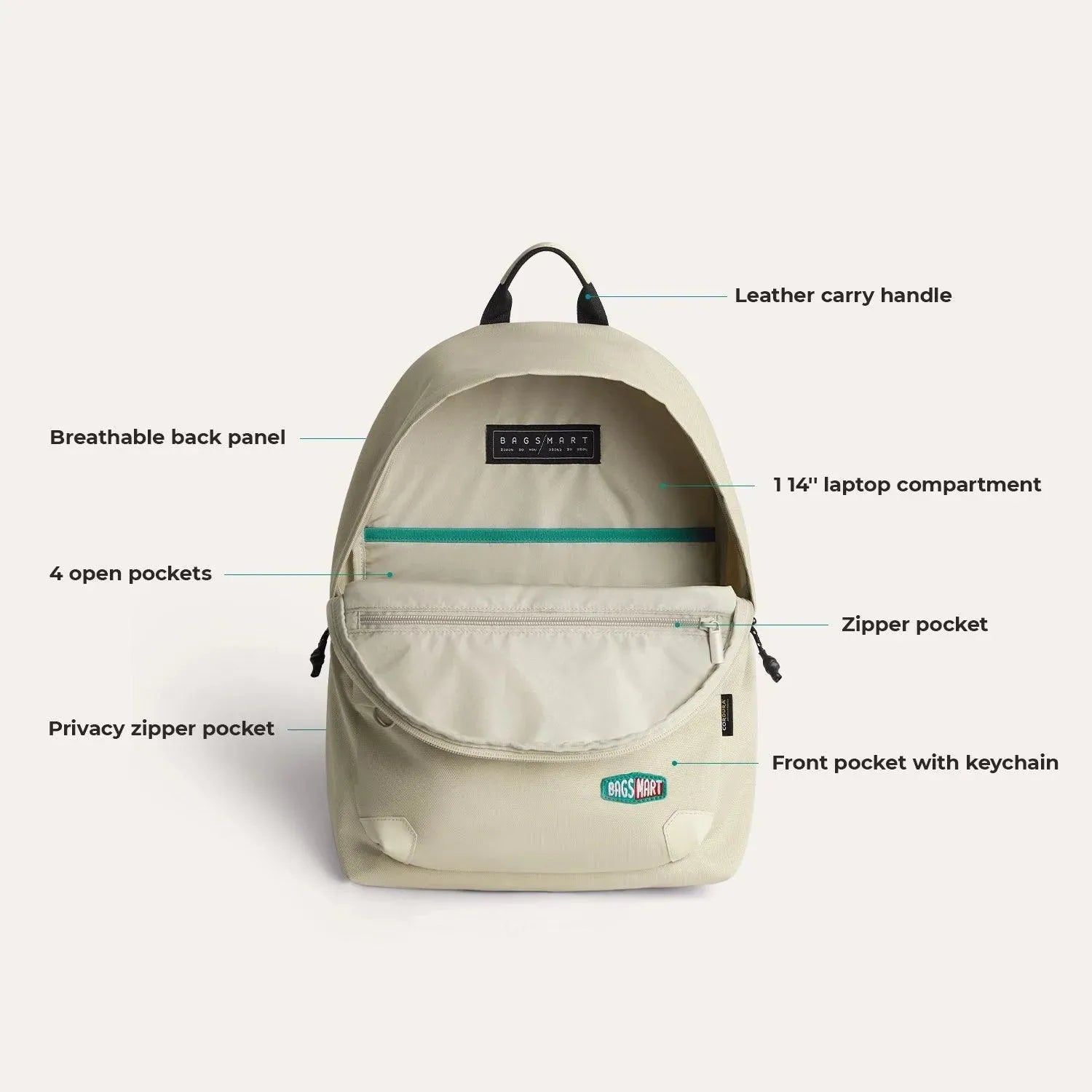 Durable Ocean Cordura® Campus Backpack with Laptop Sleeve - Water-Resistant College Backpack for Students, Travel & Work | Perfect for School, Commuting & Outdoor Adventures