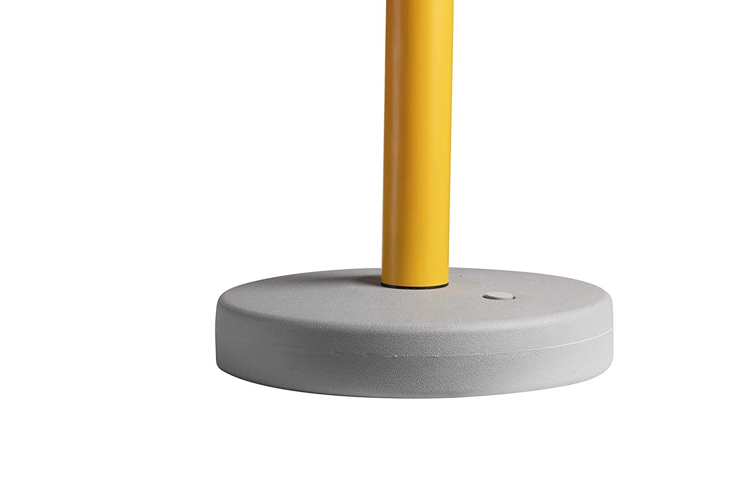 CCW Set of 2 Retractable Belt Barrier Stanchions with Water Fillable Base - 11 Foot Black/Yellow Belt & Yellow PVC Plastic Posts for Crowd Control in Warehouses, Events & Retail Stores