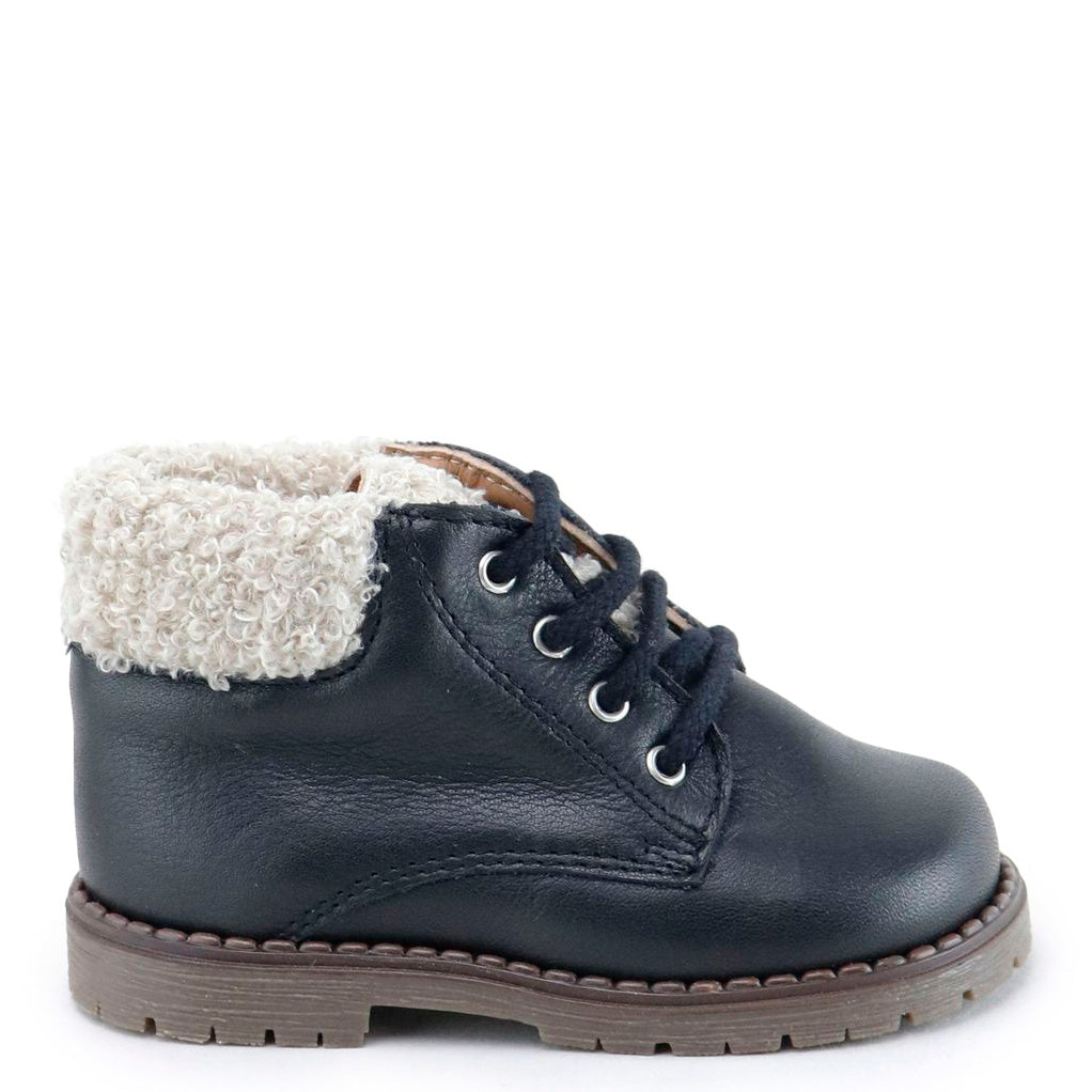 Chunky Baby Booties - Black & Taupe Fur Winter Boots for Infants & Toddlers - Warm & Cozy Footwear for Cold Weather, Indoor & Outdoor Use