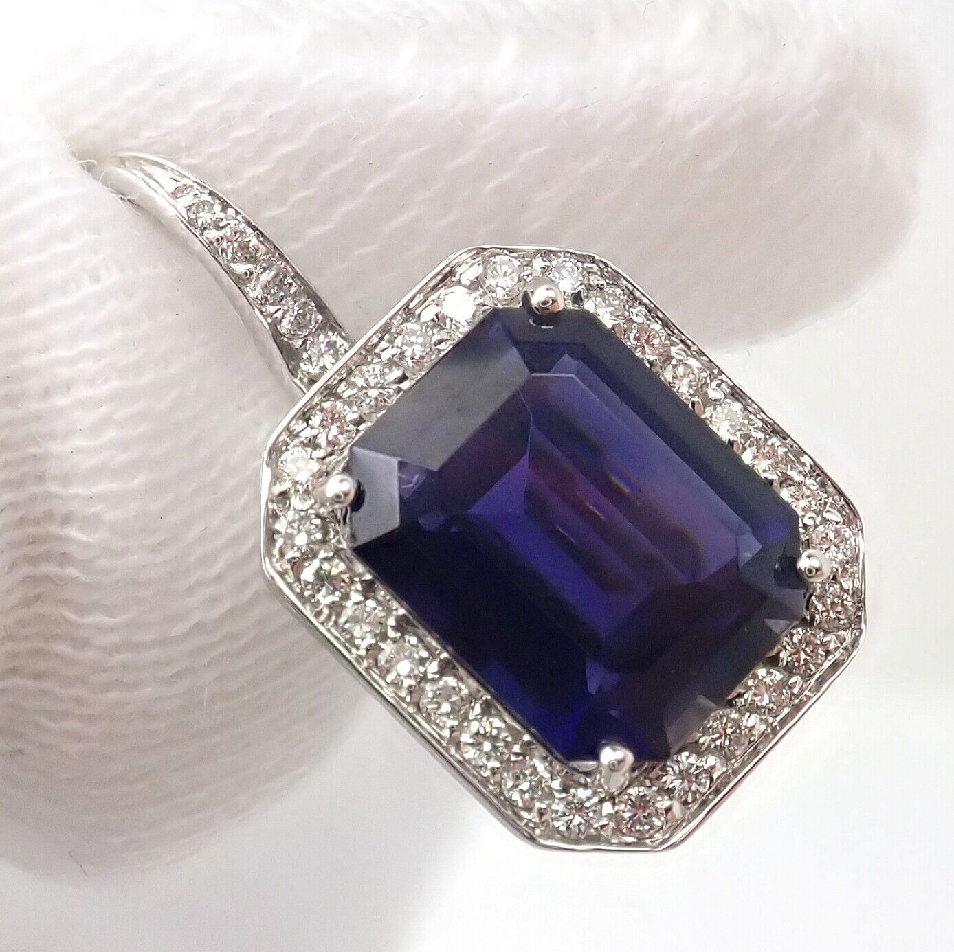 Authentic Pasquale Bruni 18k White Gold Iolite Diamond Earrings for Women | Luxury Italian Jewelry | Perfect for Weddings, Anniversaries & Special Occasions