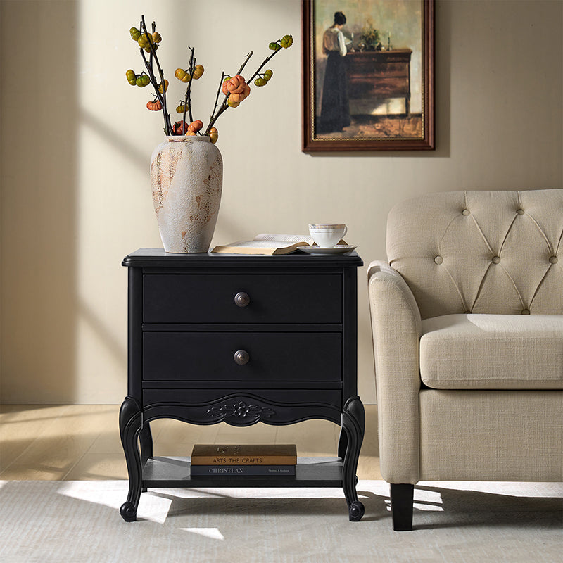 Nina Modern Nightstand with Hidden Drawer - Fully Assembled Bedside Table for Bedroom, Living Room & Office - Traditional Exquisite Design (Optional Types Available)