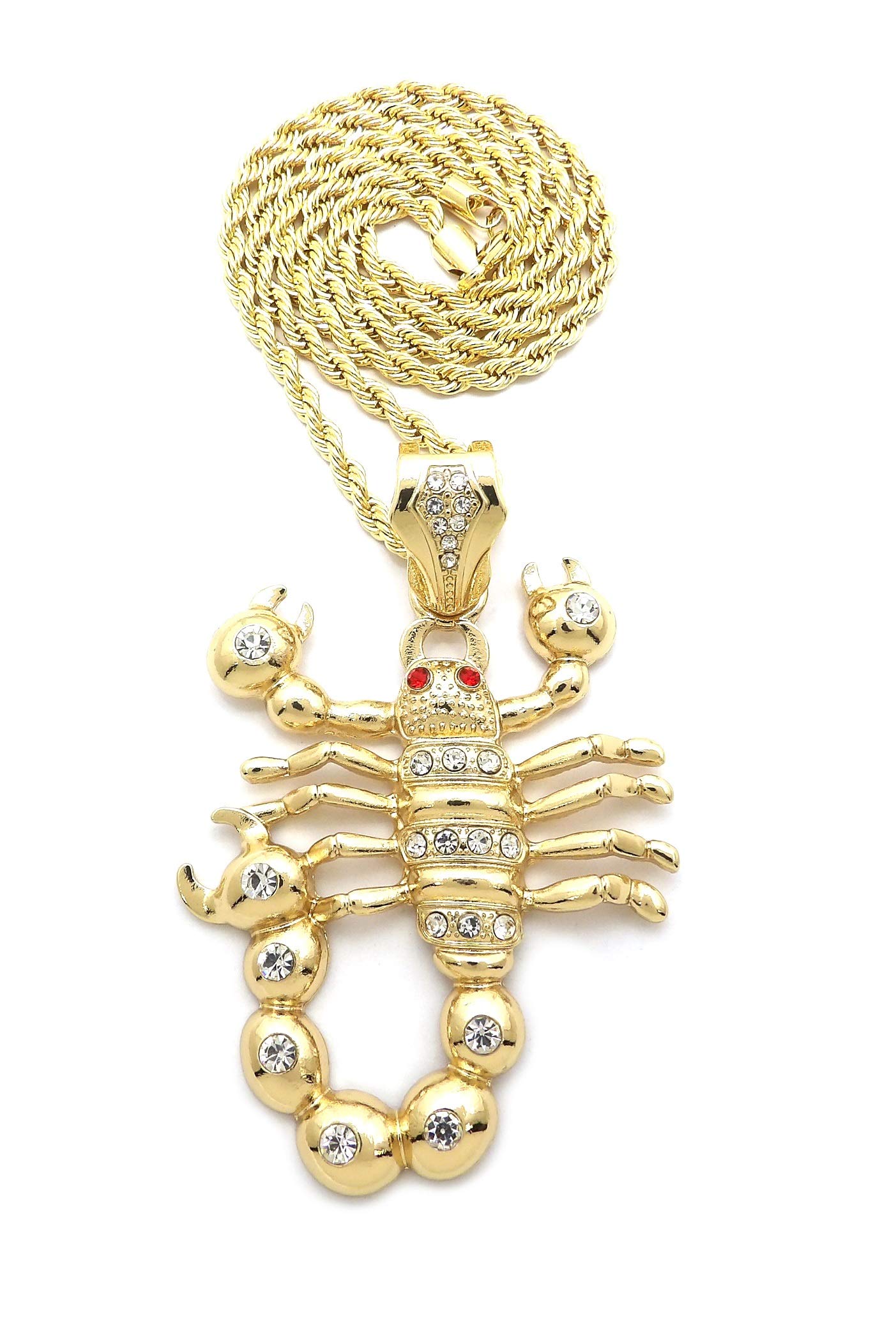 Crescendo SJ INC ICED Out Scorpion Pendant 4mm 24