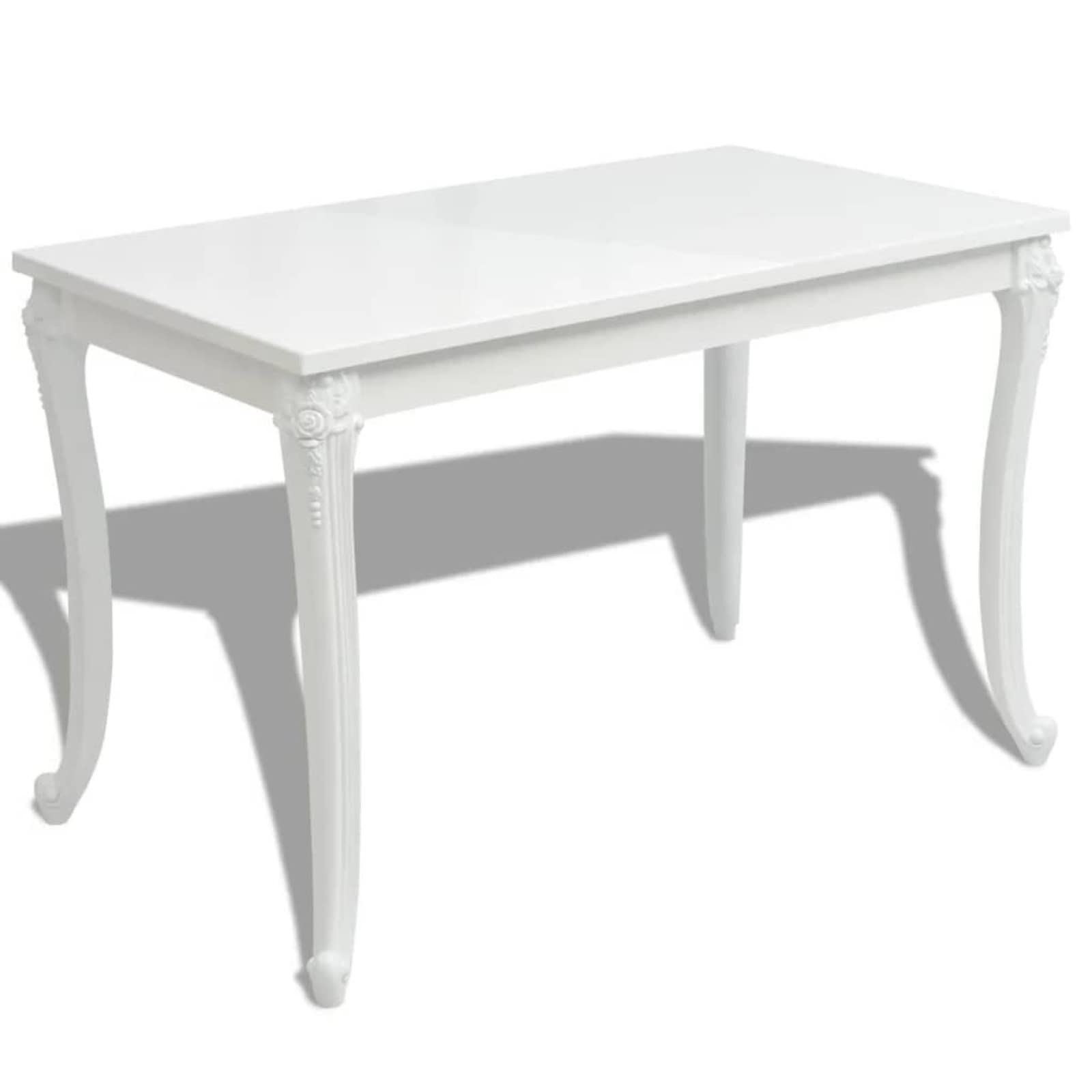 High-Gloss White Dining Table - Modern Kitchen & Dining Room Furniture for Home Decor | Perfect for Family Gatherings & Dinner Parties