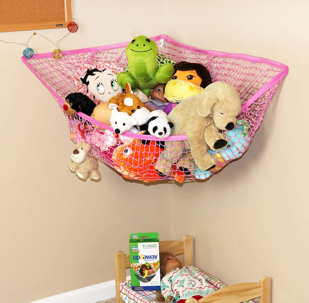 **Baby Buddy Up and Away Kids Stuffed Animal Hammock Storage Organizer - Pink, Stretches Up to 5 Feet - Perfect for Nursery, Playroom, or Bedroom Organization (Pack of 1)**