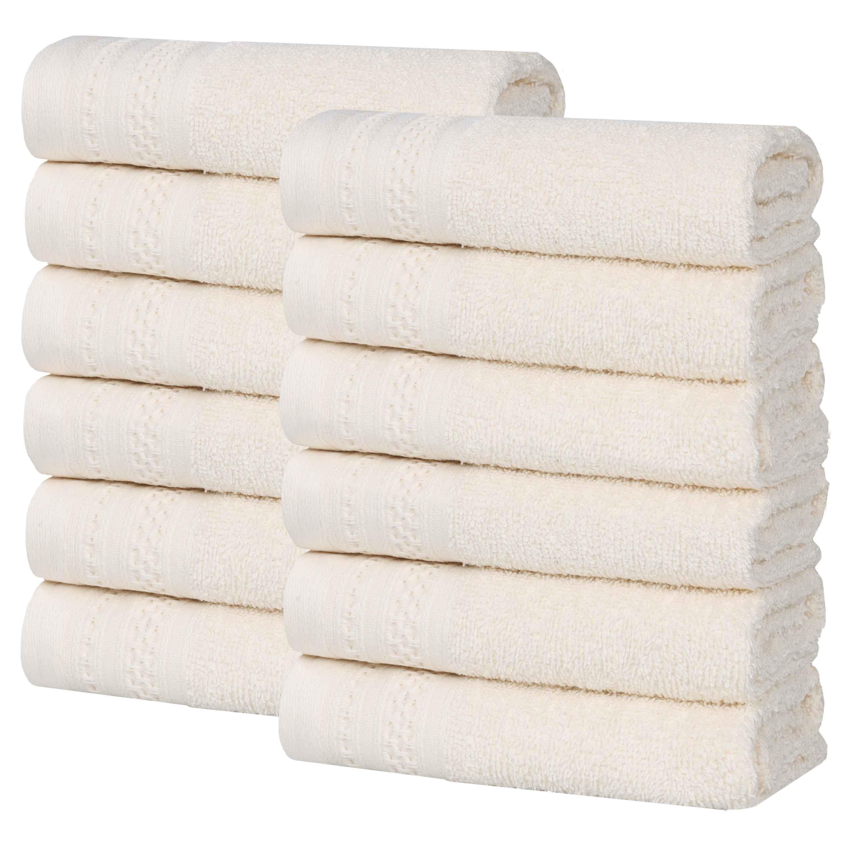 Premium Honeycomb Waffle Weave Cotton Face Towels - Ultra Soft & Absorbent Bath Towel Set of 12 for Spa, Gym, Travel & Luxury Home Use