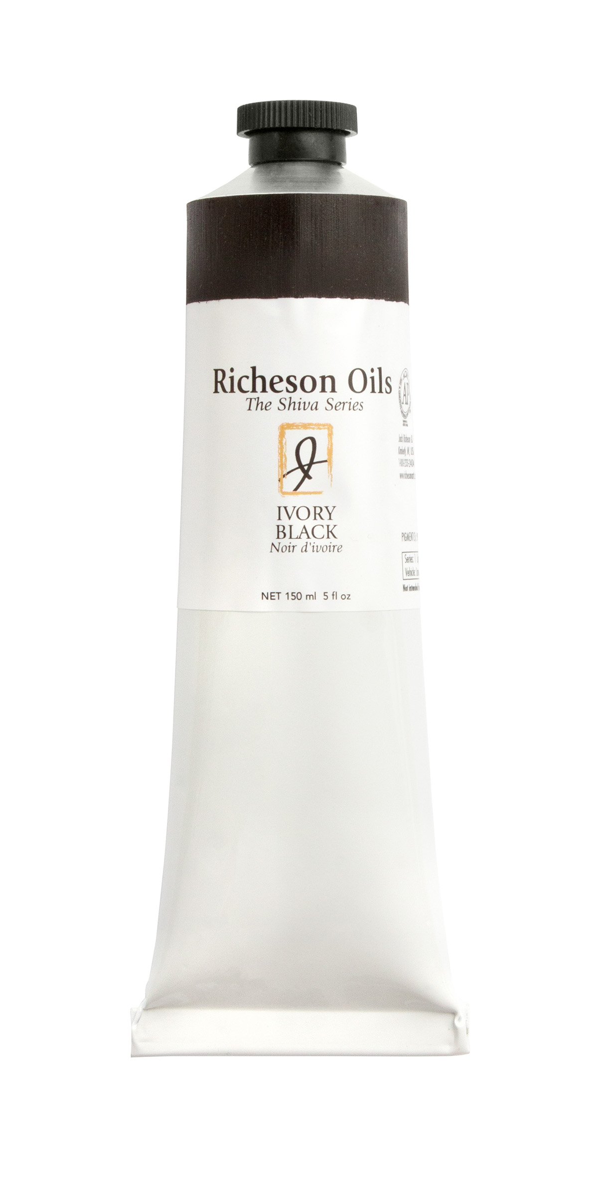 Jack Richeson 5 Oz Artist Oil Color - Ivory Black | Professional Oil Paint for Canvas Painting, Portrait Art & Fine Art Creations
