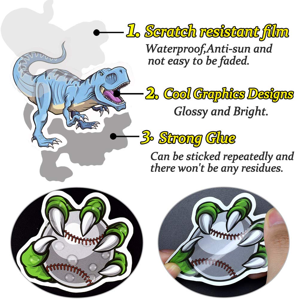 Dinosaur Stickers for Kids - 50Pcs Waterproof Vinyl Stickers for Water Bottles, Laptops, Notebooks - Fun Dinosaur Decals for Boys & Girls - Perfect for School, DIY Crafts & Room Decor