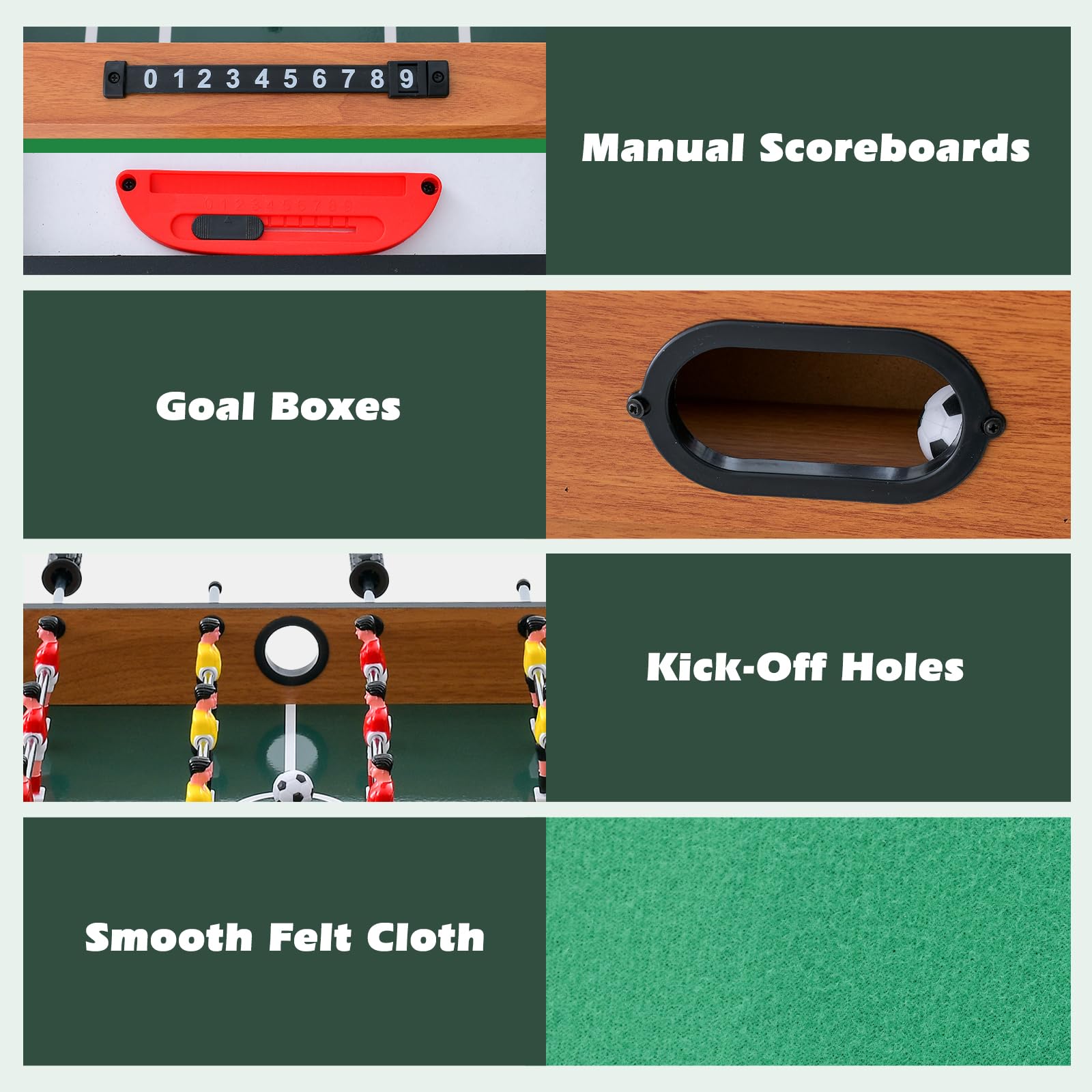 Giantex 4-in-1 Multi Game Table - Foosball, Billiards, Ping Pong & Push Hockey Combo - Wooden Arcade Game Table Set for Adults & Family Game Night - Perfect for Home Entertainment, Game Rooms & Party Gatherings