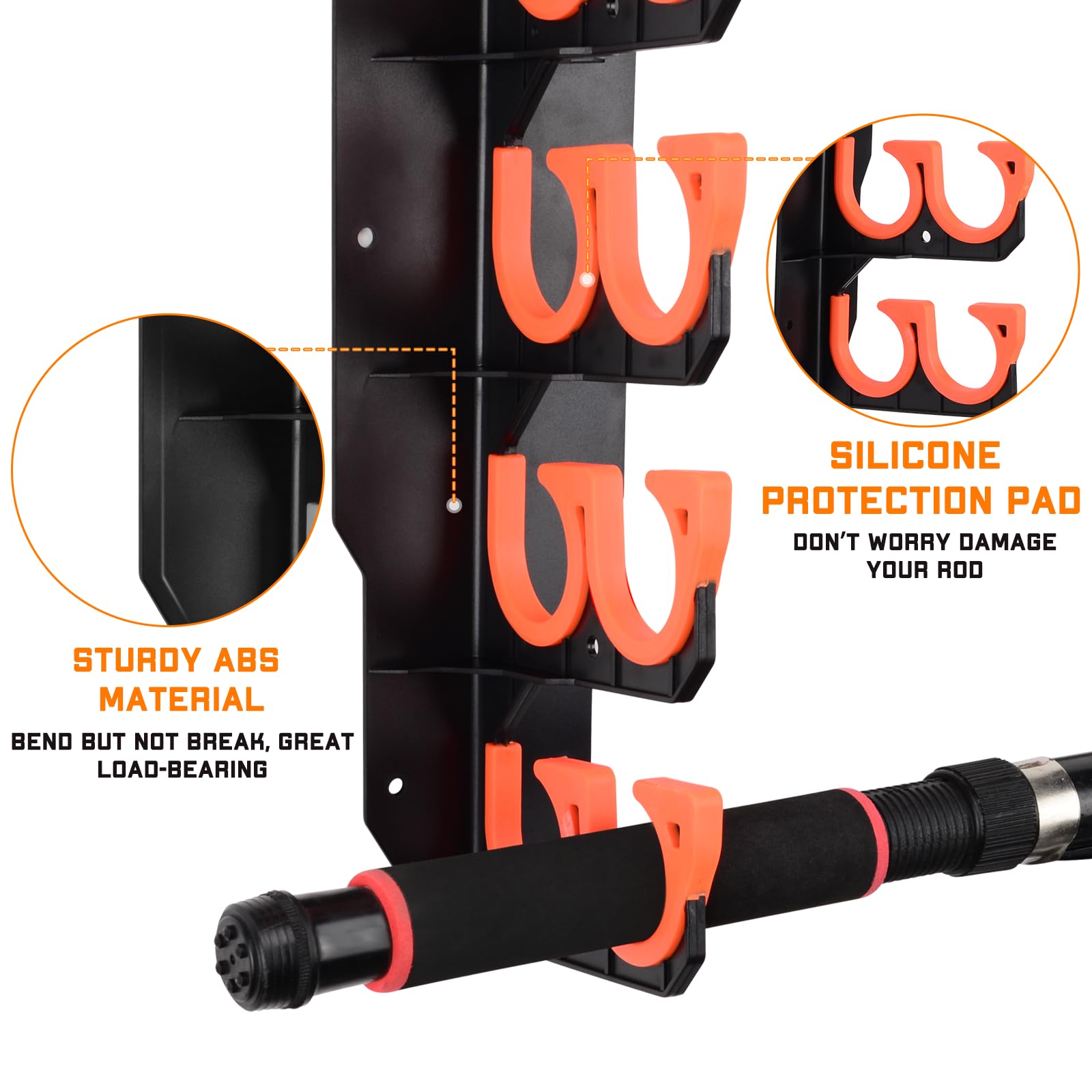 Best Fishing Rod Holders for Garage, Wall & Ceiling Mount - Heavy Duty Fishing Pole Rack Organizer Holds 10 Rods - Perfect for Boat, Kayak & Home Storage