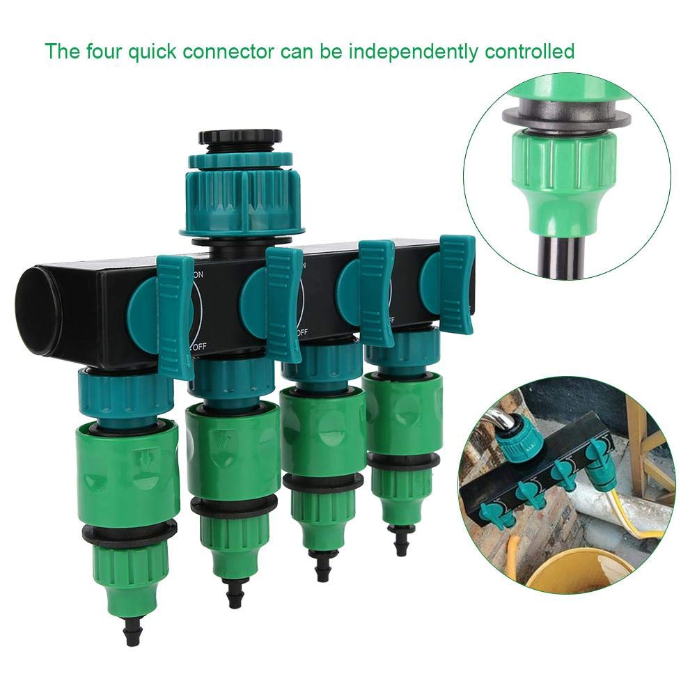 4-Way Garden Hose Splitter with 1/4