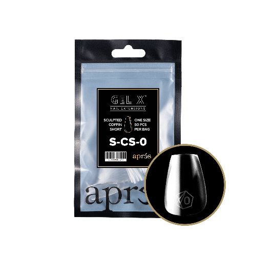 Apres Gel X Refill Tips 2.0 - 50pcs Sculpted Short Coffin Nail Extensions for Professional Salon & DIY Manicure at Home
